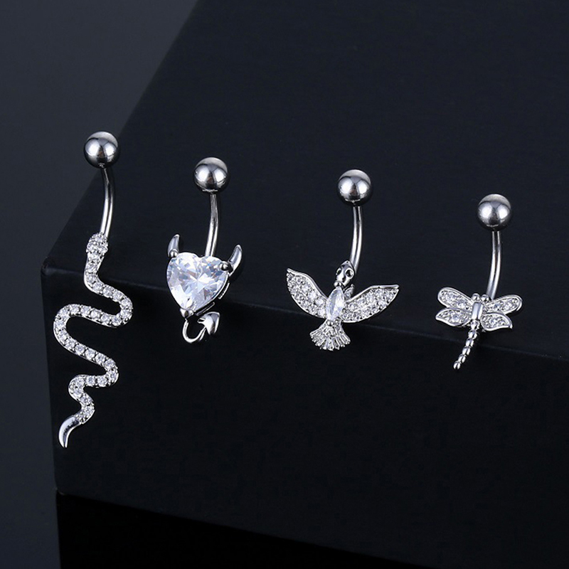 Body Jewelry Belly Button Rings - كريستال البطن خاتم على شكل زر