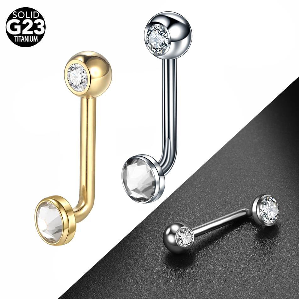 Body Jewelry Vch - 1 قطعة G23 التيتانيوم تشيكوسلوفاكيا منحني
