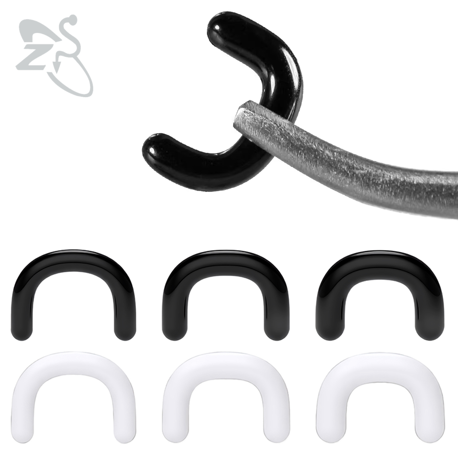 Zs Body Jewelry - حلقة أنف أكريليك على شكل حرف