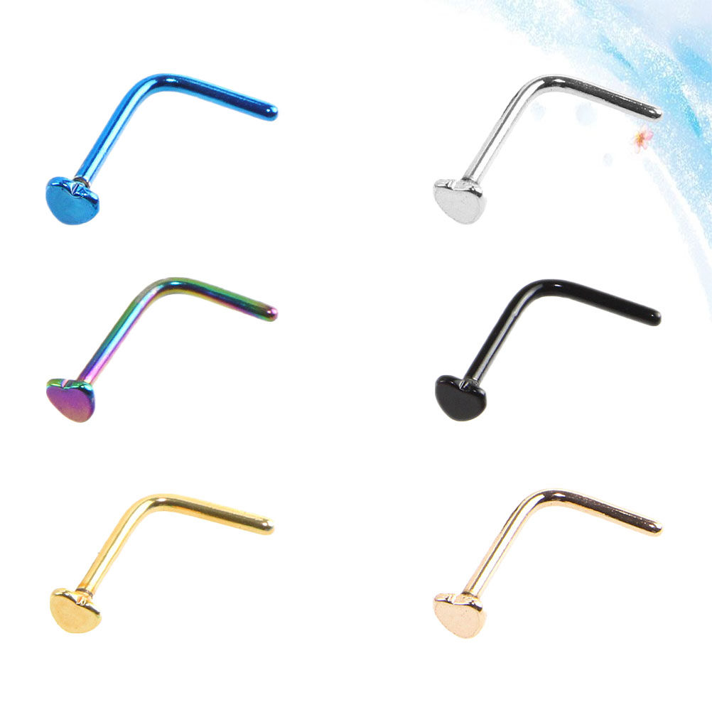 Body Jewelry Ideas - 6 قطع من حلقات الأنف المصنوعة