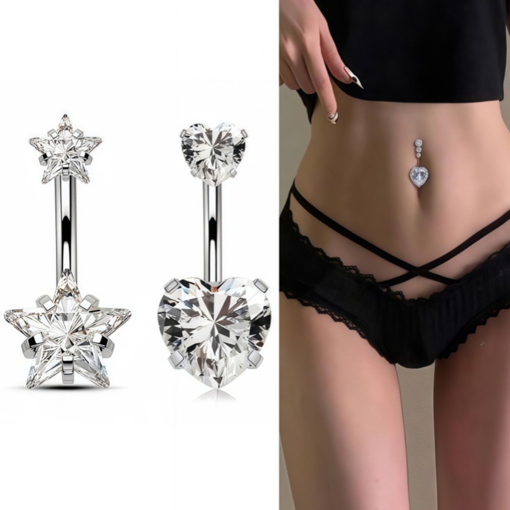 Body Jewelry Belly Button Rings - حلقات سرة البطن من الفولاذ المقاوم