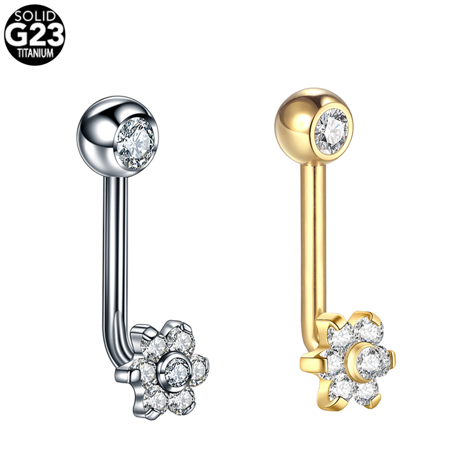 Body Jewelry Vch - 1 قطعة 14 جرام زهرة التيتانيوم