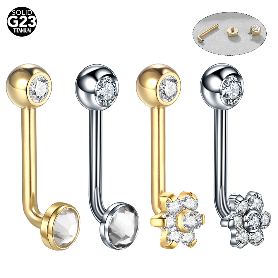 Body Jewelry Vch - 10 قطعة/الوحدة التيتانيوم الزركون كريستينا العمودي
