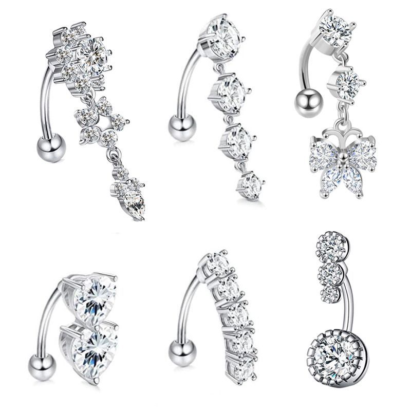Body Jewelry Belly Button Rings - حلقة سرة البطن المتدلية من الفولاذ