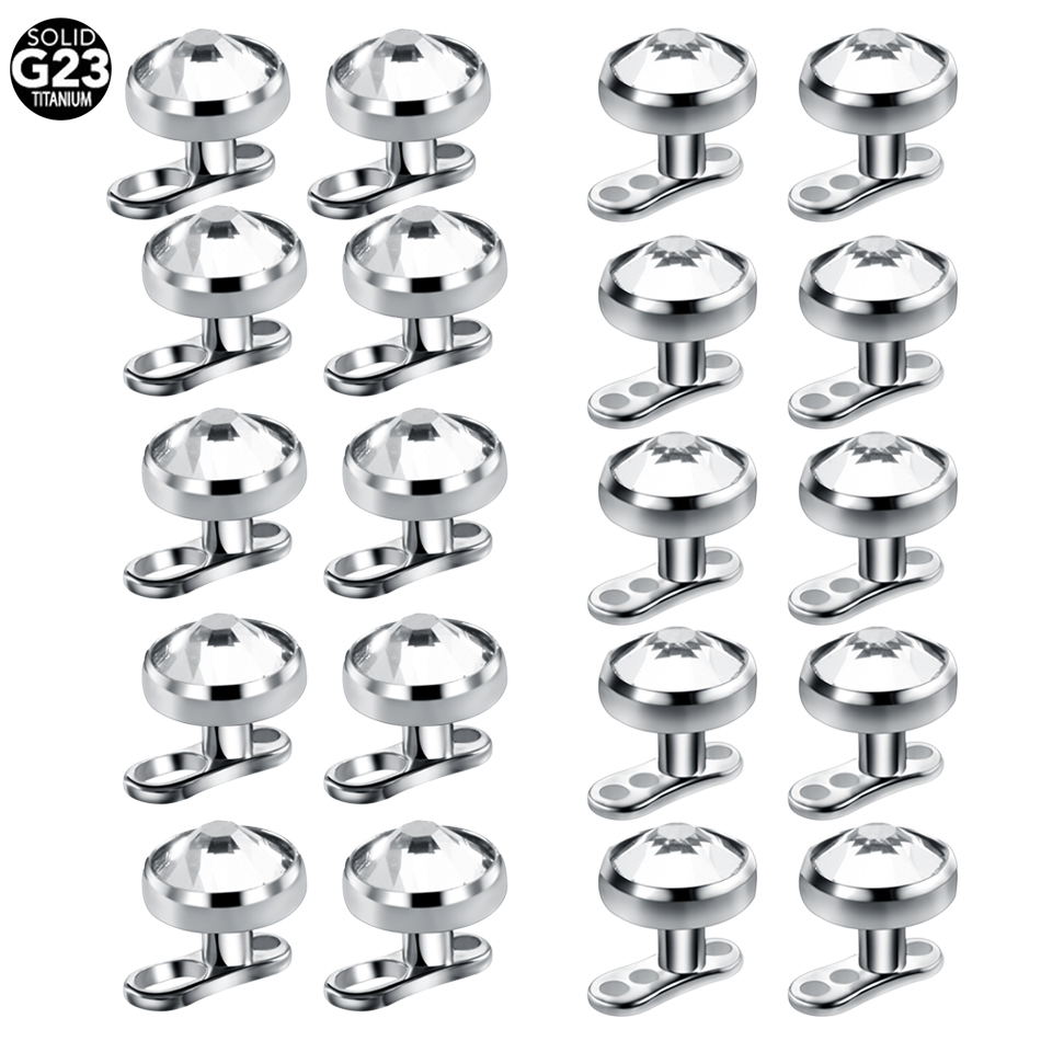 Body Jewelry Dermal - 10 قطعة/الوحدة التيتانيوم مايكرو الثقب الجلدي