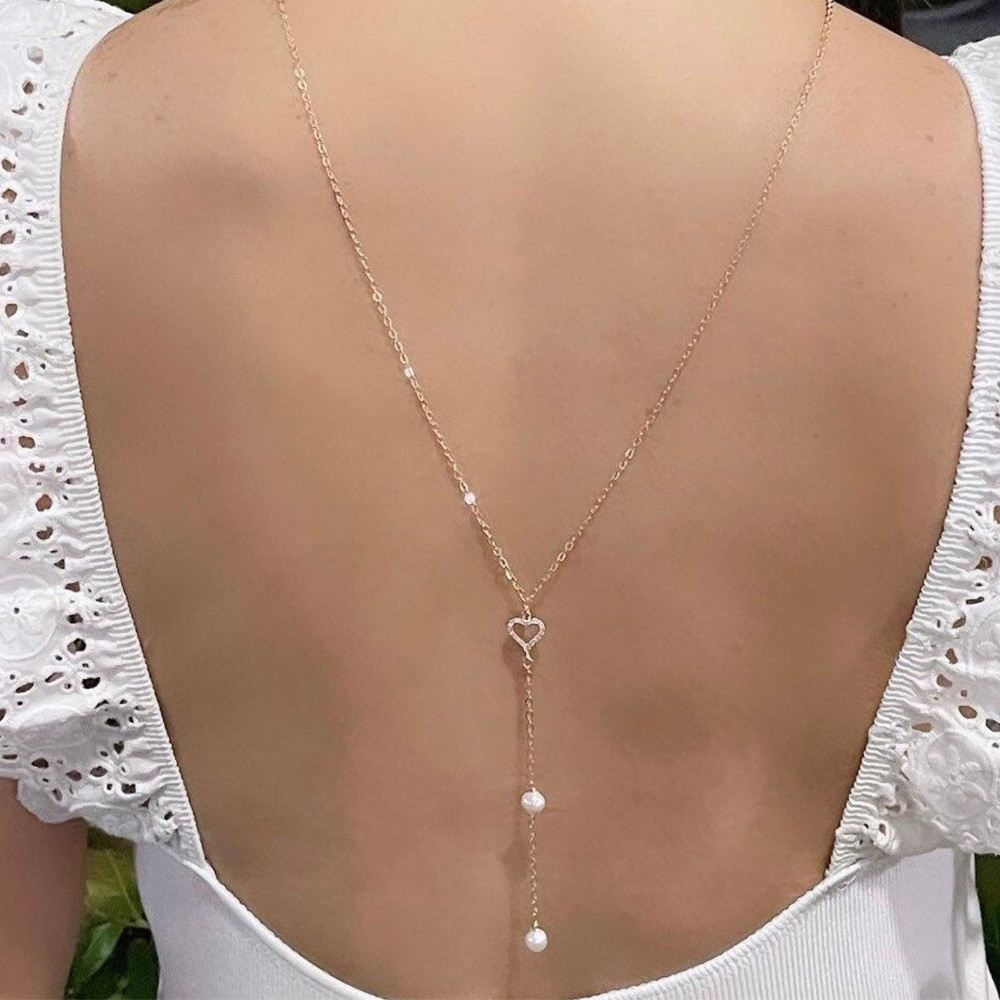 Body Jewelry For Backless Dress - الجوف القلب الزفاف عودة سلسلة مجوهرات