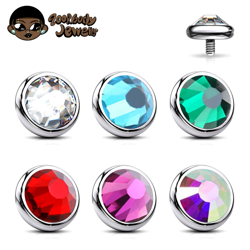 Body Jewelry Dermal - 1 قطعة ASTM F136 التيتانيوم الحافة