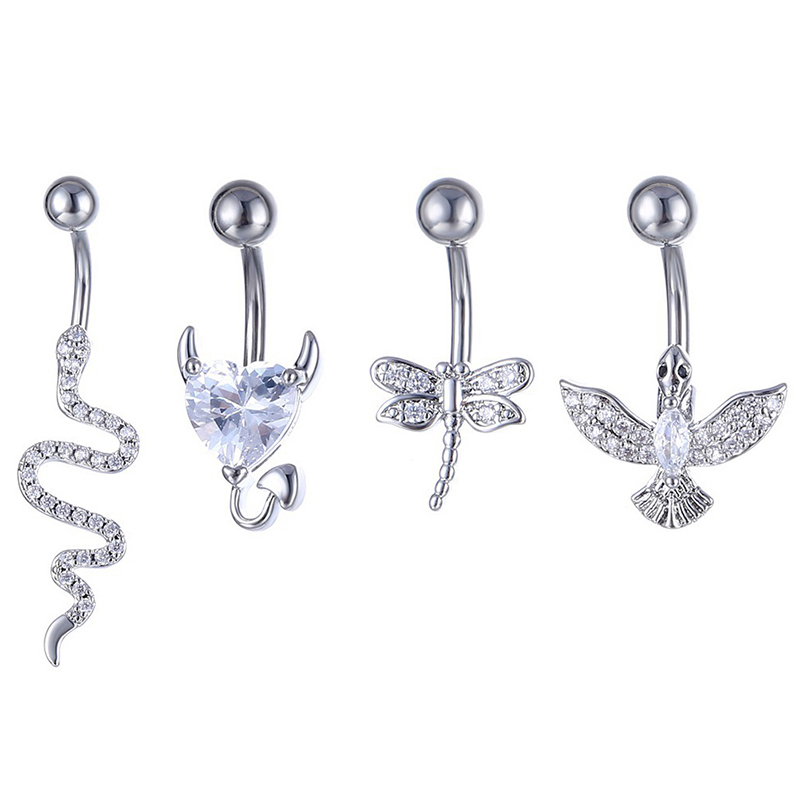 كريستال البطن خاتم على شكل زر  - مراجعة Body Jewelry Belly Button Rings وسعره