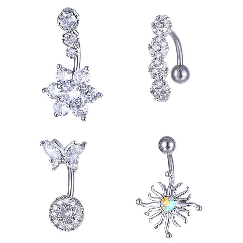 كريستال البطن خاتم على شكل زر  - مراجعة Body Jewelry Belly Button Rings وسعره