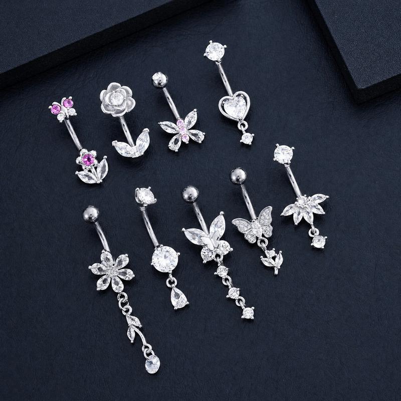 قطعة واحدة من خاتم سرة مزخرف ب - مراجعة Body Jewelry Tunnels وسعره