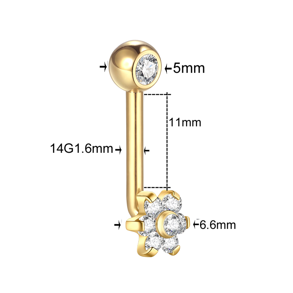 ثقب التيتانيوم بتصميم زهرة ، ح - مراجعة Body Jewelry Vch وسعره