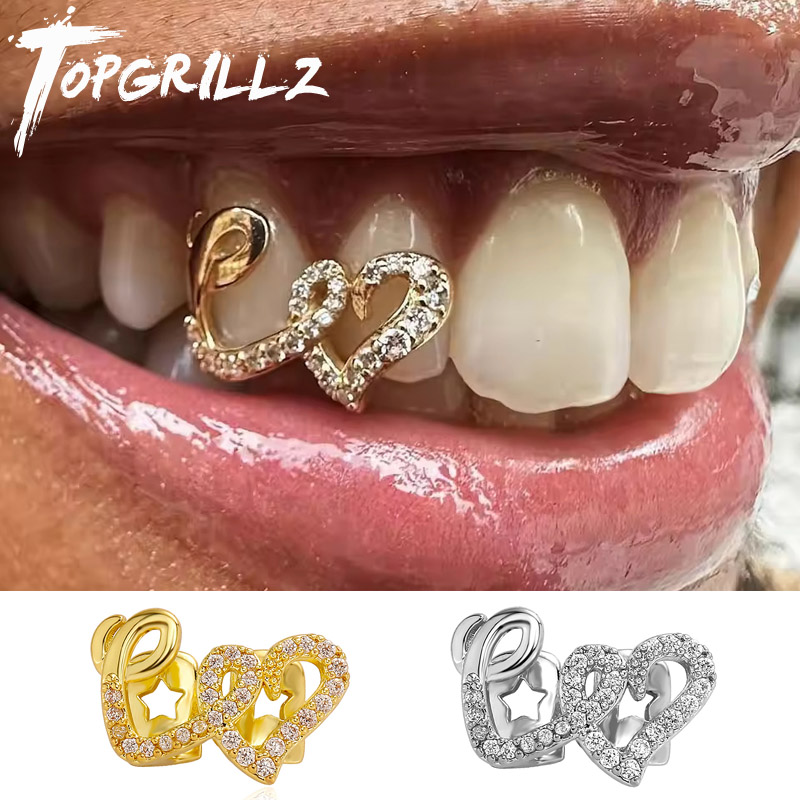 TOPGRILLZ مزدوجة القلب الأسنان - مراجعة Body Jewelry Men وسعره