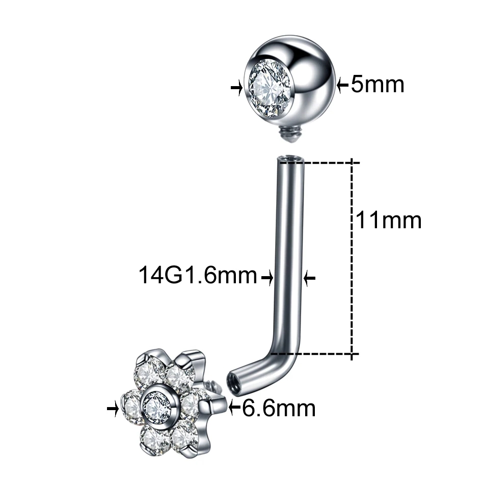 ثقب جسم من التيتانيوم مع زهرة  - مراجعة Body Jewelry Vch وسعره
