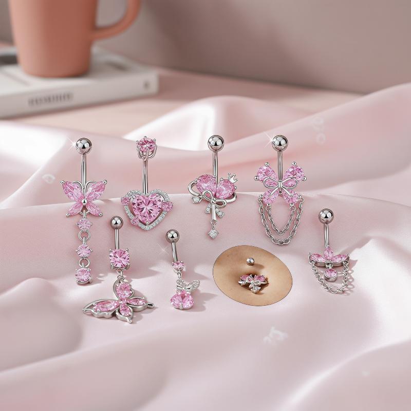 خواتم سرة من الكريستال الوردي  - مراجعة Body Jewelry Tunnels وسعره