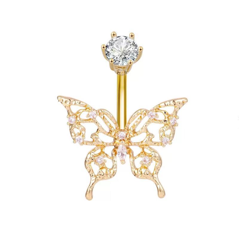 حلقة سرة مجوفة على شكل فراشة م - مراجعة Body Jewelry Tunnels وسعره