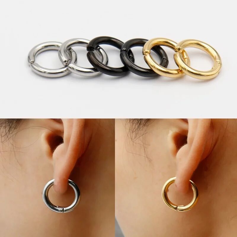وهمية Huggie هوب أقراط للرجال  - مراجعة Body Jewelry Tunnels وسعره
