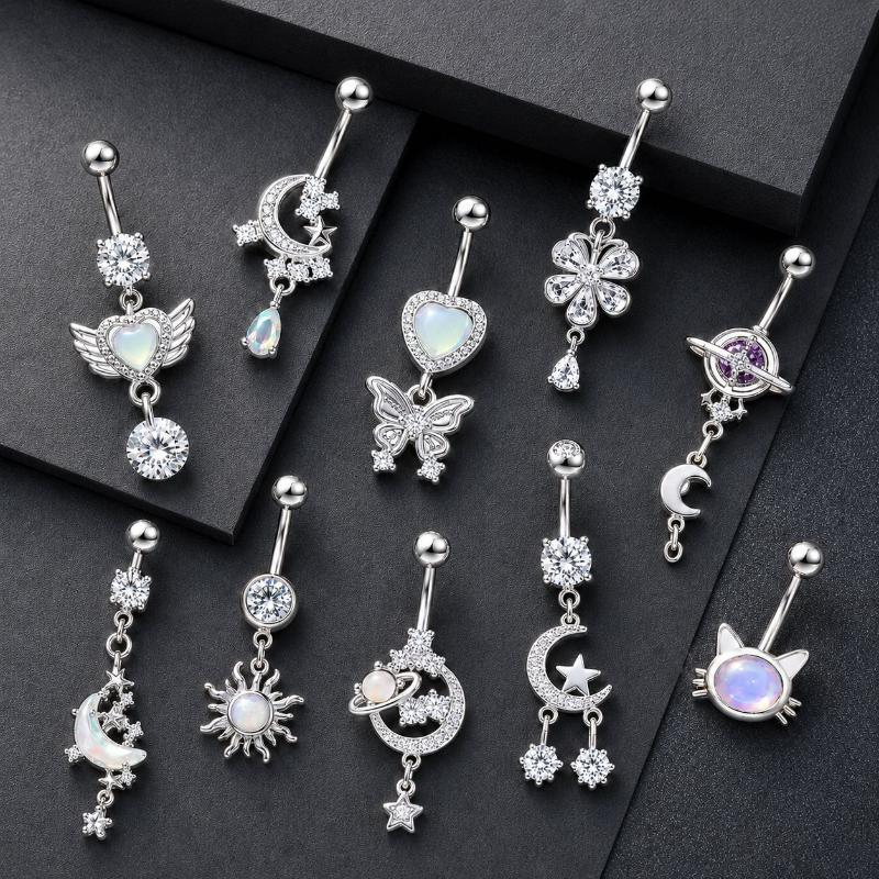 حلقات بطن ملونة بتصميم Y2K من  - مراجعة Body Jewelry Belly Button Rings وسعره