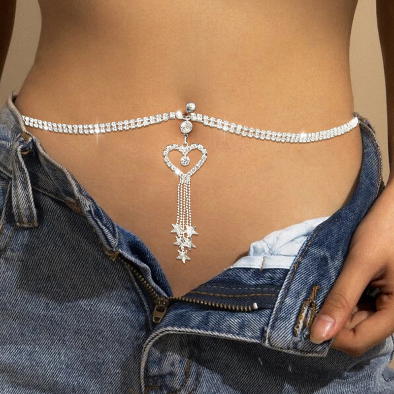 GLAMing بوهو القلب استرخى حجر  - مراجعة Body Jewelry Belly Button Rings وسعره