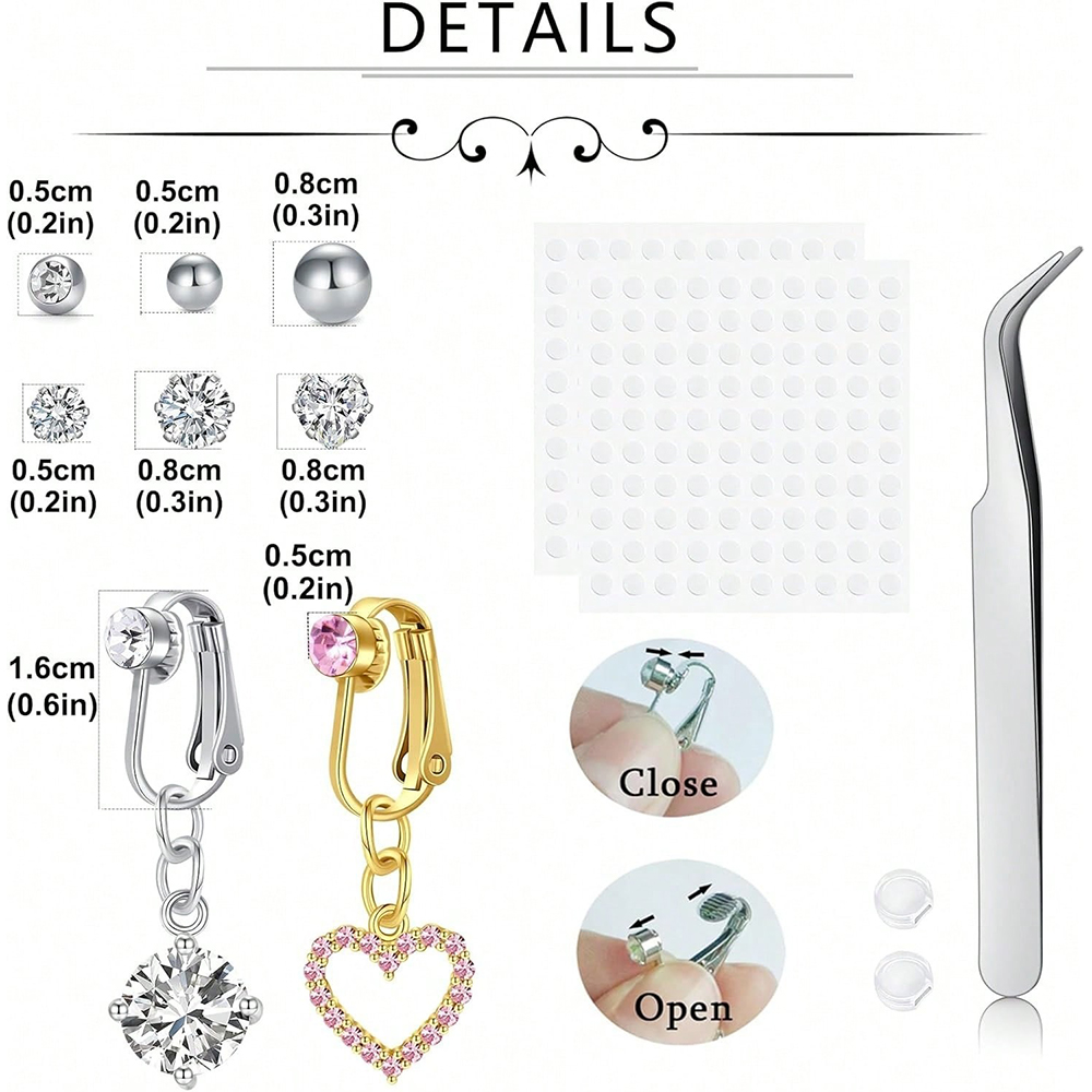 حلقات سرة البطن الذهبية المزيف - مراجعة Body Jewelry Belly Button Rings وسعره