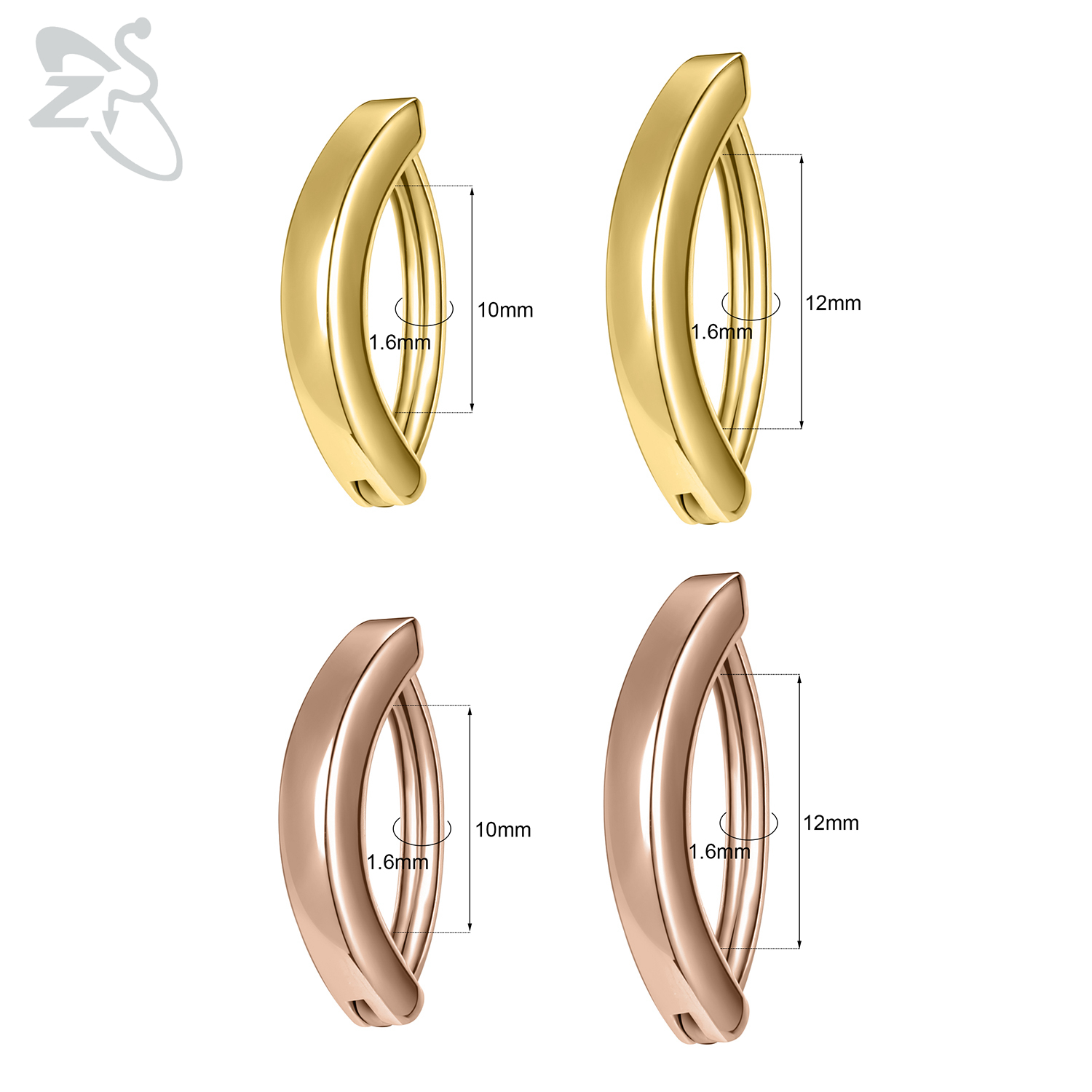 ZS 1 قطعة الذهب اللون 14K 925  - مراجعة Zs Body Jewelry وسعره