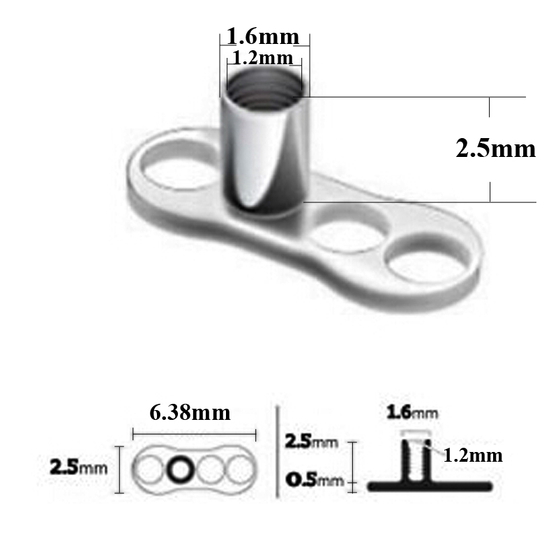 20 قطعة G23 الصلبة التيتانيوم  - مراجعة Body Jewelry Dermal وسعره