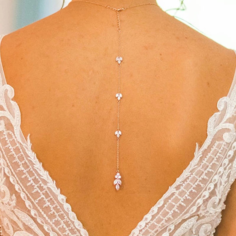 قلادة ظهر نسائية ذهبية مع قلاد - مراجعة Body Jewelry For Backless Dress وسعره